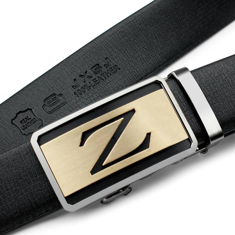 金箱世纪jxsj 男士时尚百搭牛皮z型皮带商务潮流腰带 js-zd026 金色