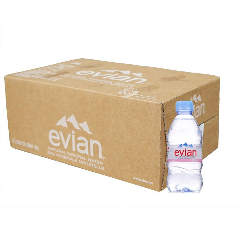 法国进口 达能正品 依云(evian)天然矿泉水 330ml*24瓶(旧包装)
