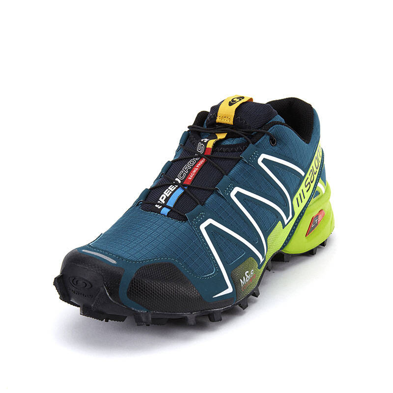 萨洛蒙 男款户外越野跑鞋speedcross 3m 所罗门 h 钴蓝绿370762 uk9