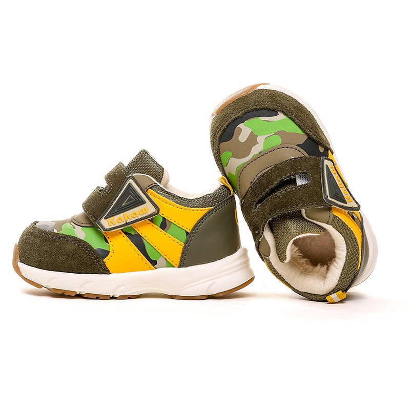 kakaworld 儿童加绒保暖健康机能鞋 软底婴幼儿学步鞋 运动鞋 k5w507