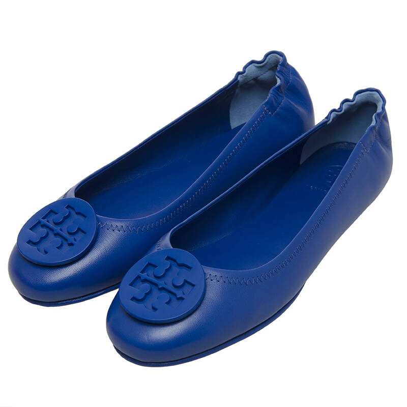 tory burch 托里·伯奇 女士蓝色牛皮平底鞋 51158251 403 8/38码