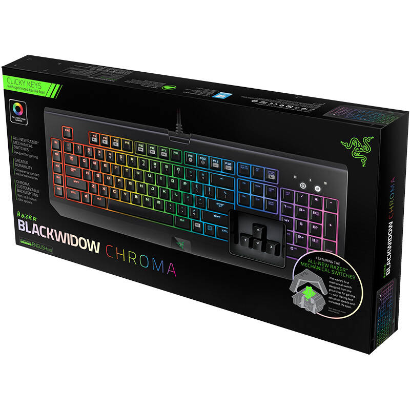 雷蛇(razer)blackwidow chroma 黑寡妇蜘蛛幻彩版 机械键盘