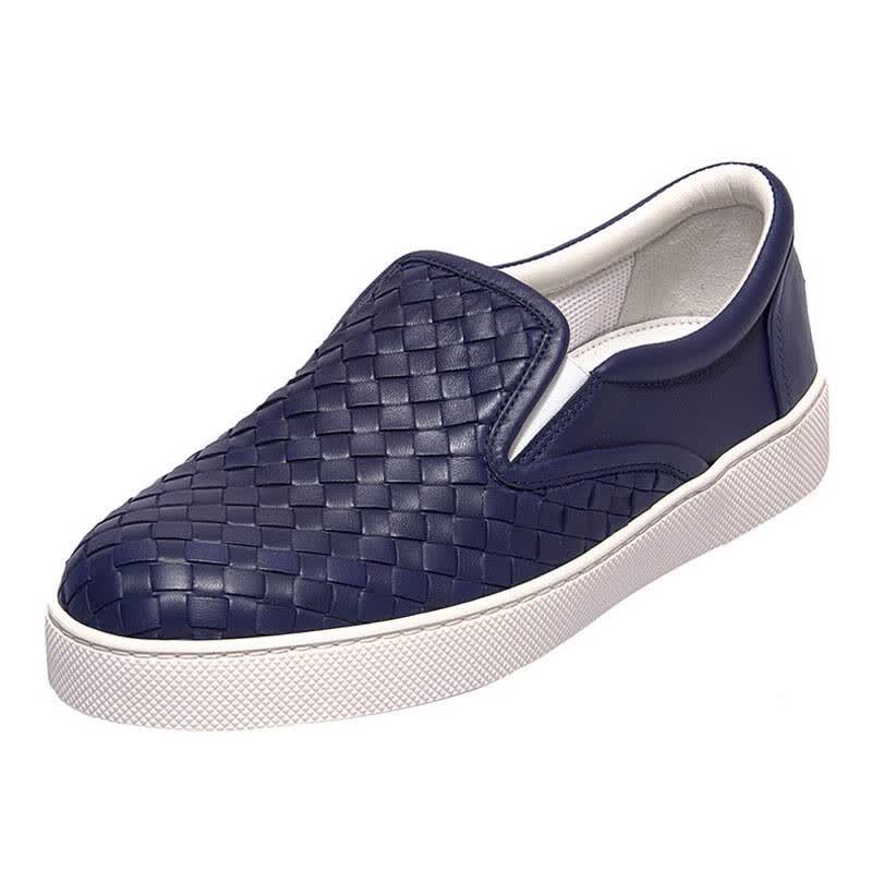 bottega veneta bv 宝缇嘉 男士蓝色羊皮编织休闲鞋 190809 v0013