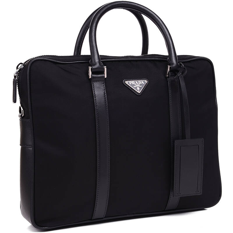 普拉达(prada)男士尼龙黑色笔记本电脑公文包2ve871 064 f0002【图片