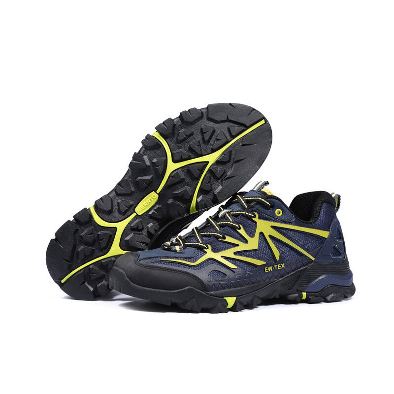 迈途 男士运动跑鞋 越野跑步鞋户外徒步登山鞋 轻便透气xf07 深蓝荧光