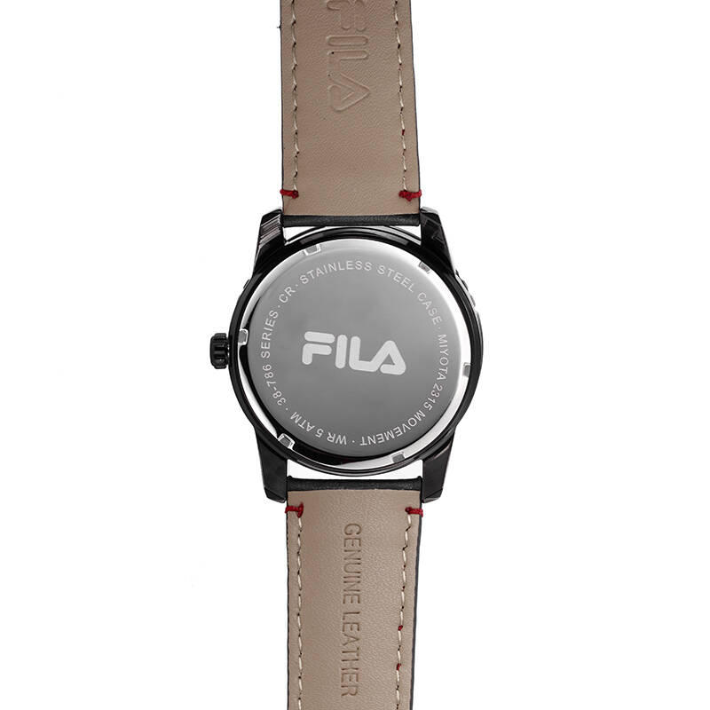 斐乐(fila)皮带石英表日历男表时尚运动男士手表flm38-786-001