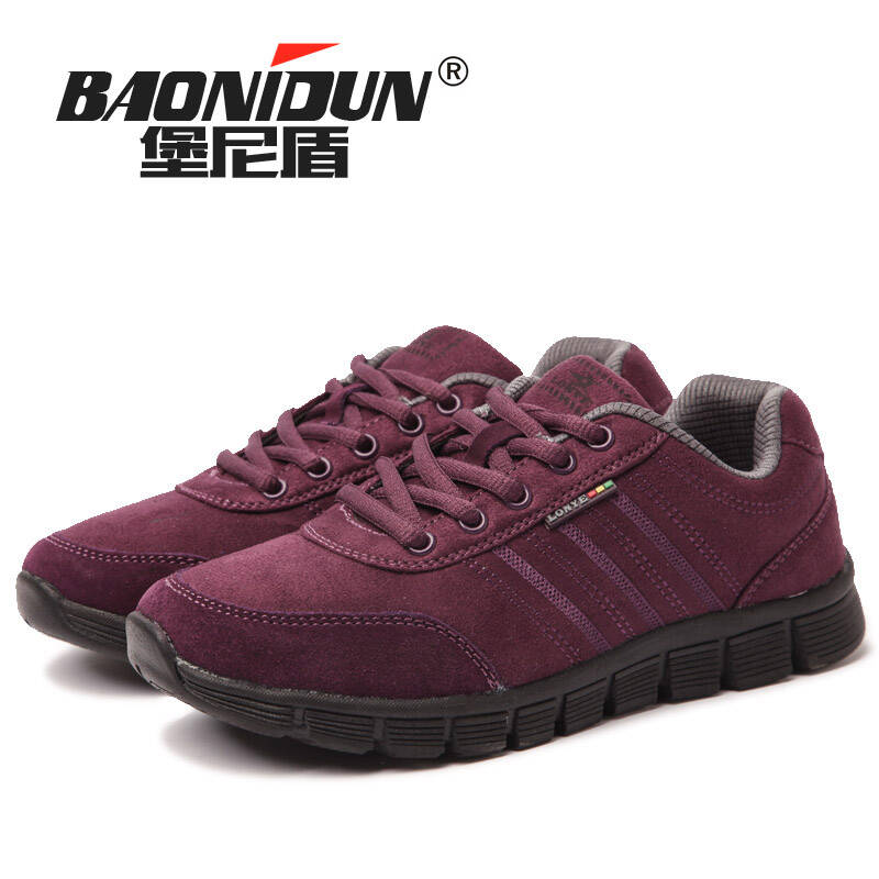 鞋系带女款软底四超健步鞋防滑旅游鞋男士慢跑鞋 75052深紫(偏小一码)