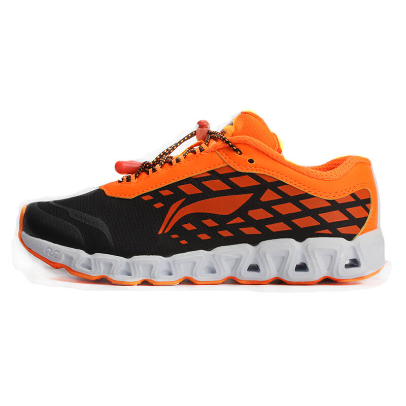 李宁童鞋男中大小童舒适减震跑鞋arek015 荧光桔/忍者黑-2 31/19cm