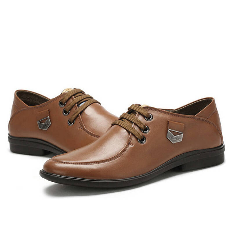 金狐狸(fox)商务休闲舒适透气男鞋 土黄 41