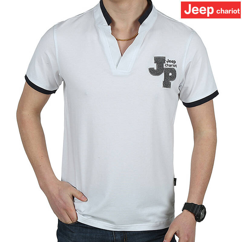 吉普战车jeepcrt新款男士半袖休闲纯棉男短袖男装商务户外男t恤桖男