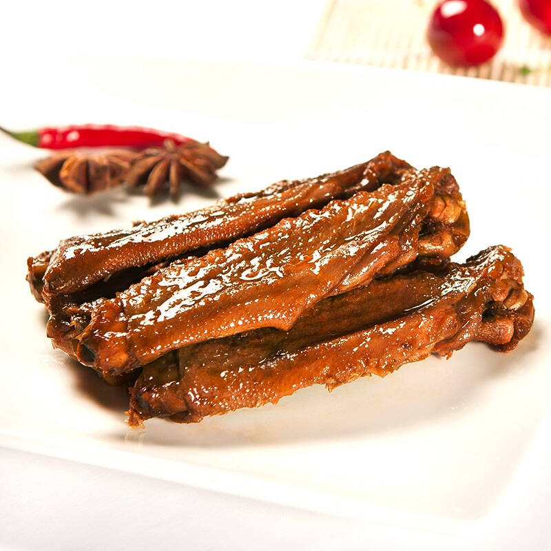 湖南特产 绝味 休闲零食卤味 黑鸭甜辣鸭翅200g