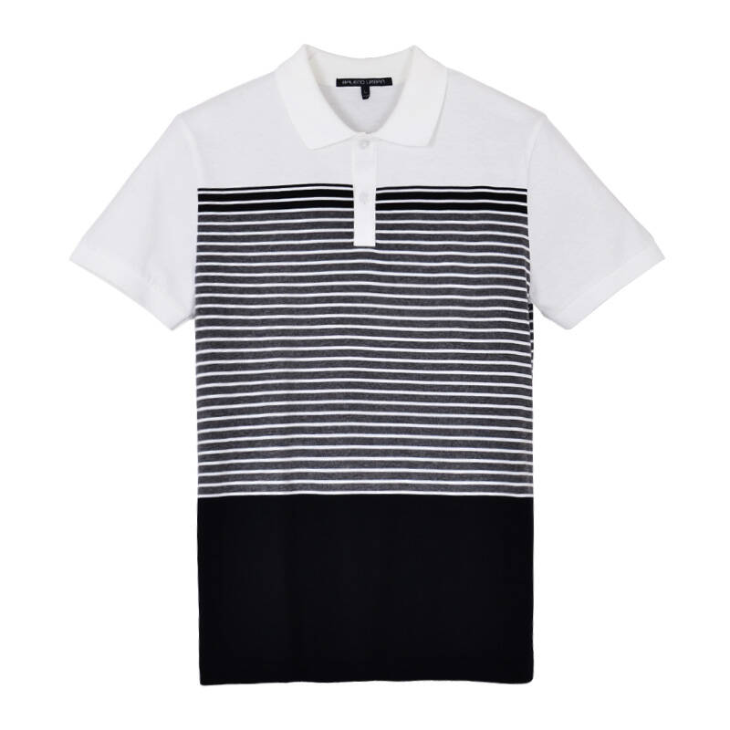 班尼路都市系列(baleno urban)男装新款短袖 色织条纹横间针织衫polo