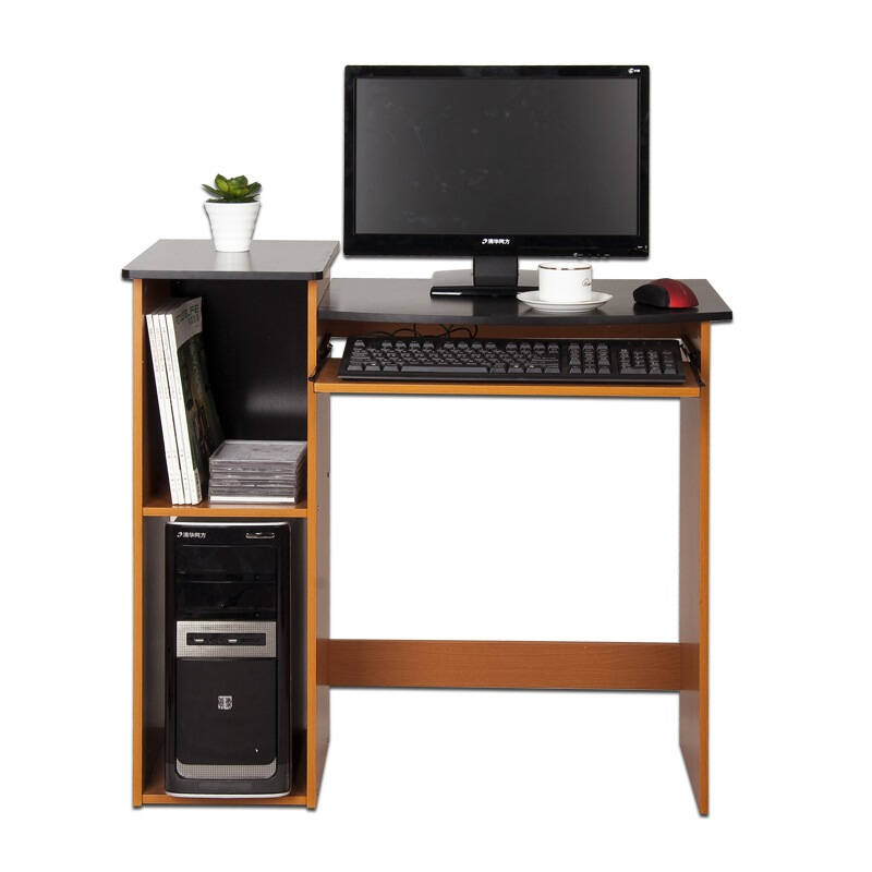 电脑桌 家用台式学习桌 简约办公桌 樱桃木 黑色 99914-1 - 京东