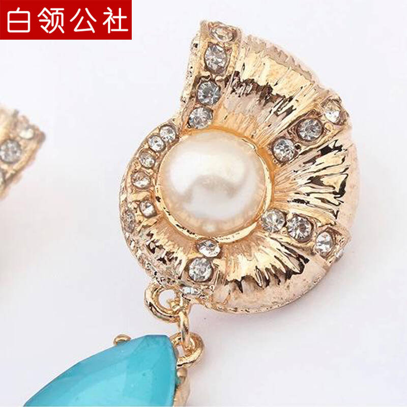 白领公社 欧美个性蜗牛蓝宝石耳钉 女士饰品 cxt99852 主图色