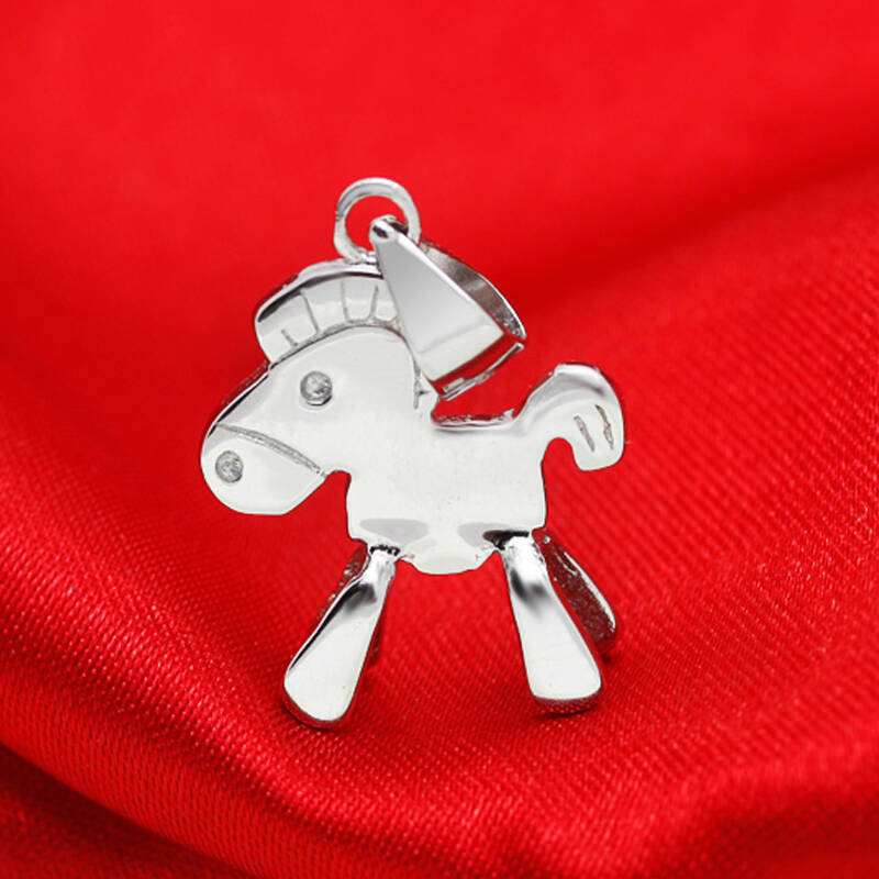 missu 项链 女 纯银 925银旋转木马银饰吊坠 马年本命年生日礼物送