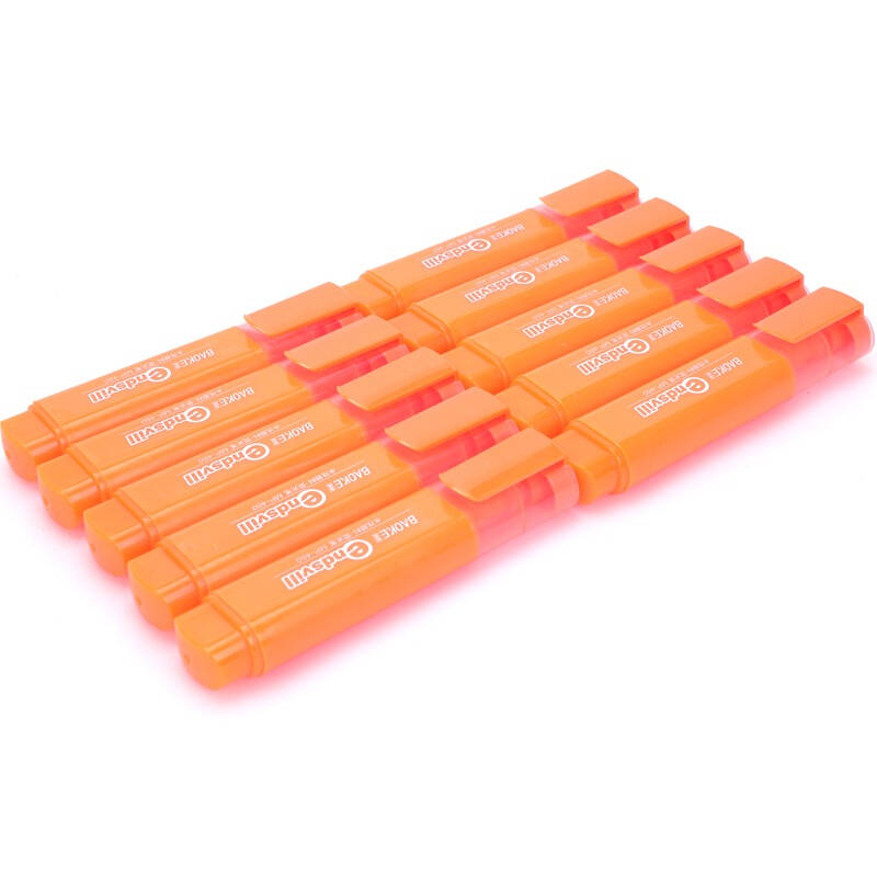 宝克(baoke) mp460 水性荧光笔 橙色 10支/盒 自营
