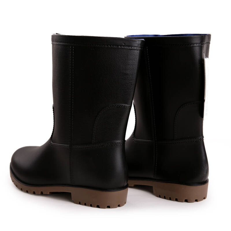 回力雨鞋工地鞋洗车鞋防滑套鞋黑色高筒中筒牛筋底防水鞋男士短筒钓鱼