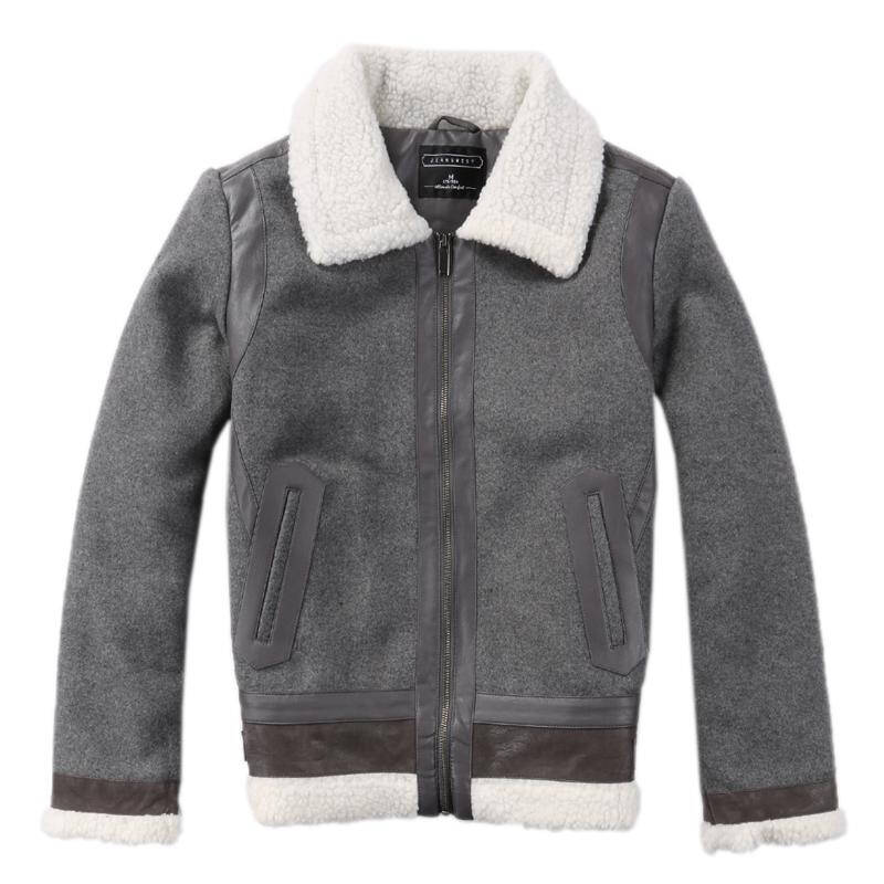 真维斯男装 冬装新款 流行时尚海虎大翻领麂皮毛呢外套jw-55-122519