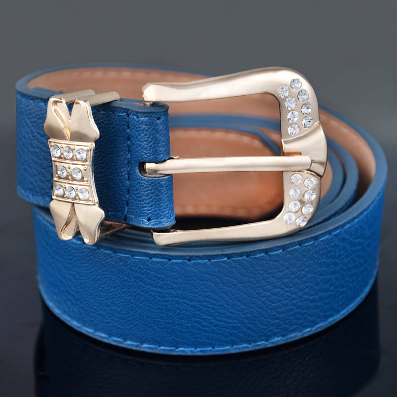 时尚甜美磨砂皮女士腰带窄款百搭细皮带配裙子装饰腰链糖果色女款 yv