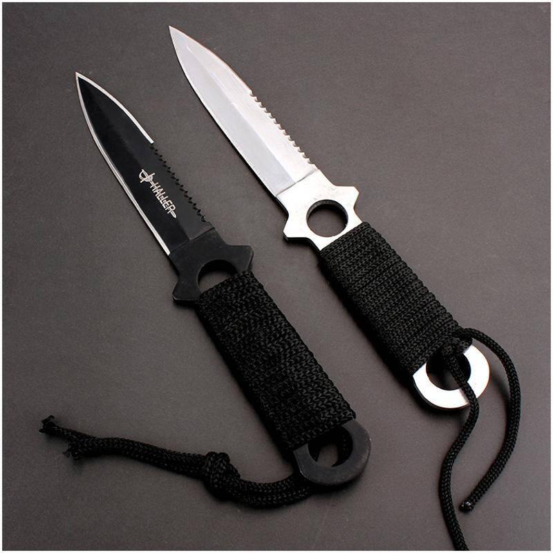 直刀 小直刀 绑腿刀 户外求生刀具 一个cy 黑色尖头尼龙套