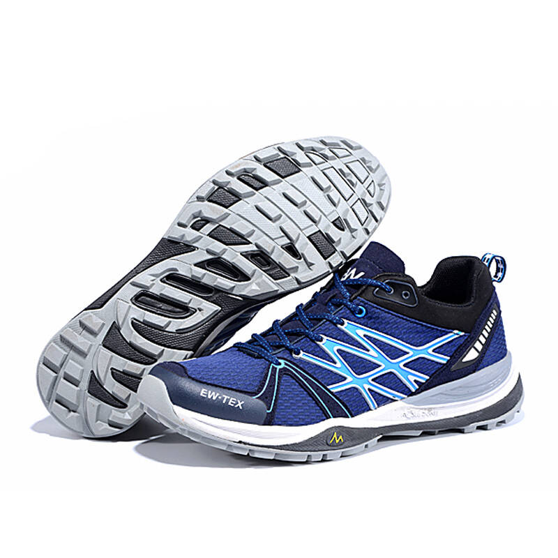 迈途 运动跑鞋 男士轻便透气户外徒步登山鞋越野跑鞋 蓝色灰色男18550