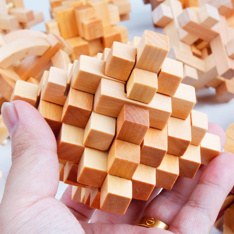 白领公社 鲁班锁 儿童成人益智力玩具 早教木质积木玩具积木拼图孔明