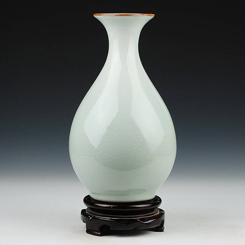 景德镇陶瓷器 仿古花瓶白色官窑裂纹 客厅家居装饰工艺品摆设摆件