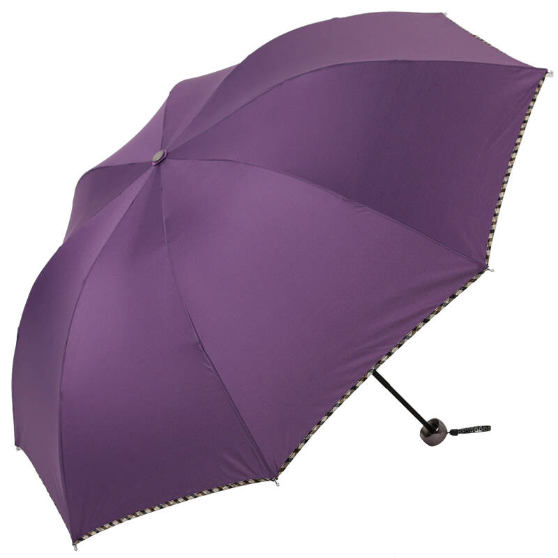 百盛洋 时尚格子边折叠伞 晴雨伞碰击布拒水一甩干 男士伞 2328d商务