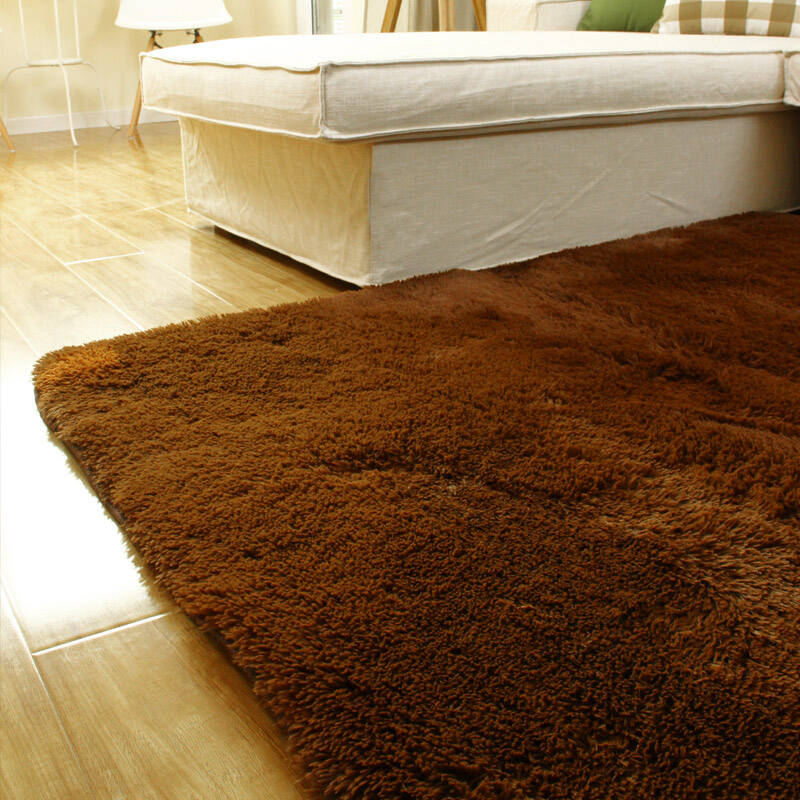 迈亚 高毛丝绒地毯客厅卧室茶几床边丝绒地毯140*200cm咖色