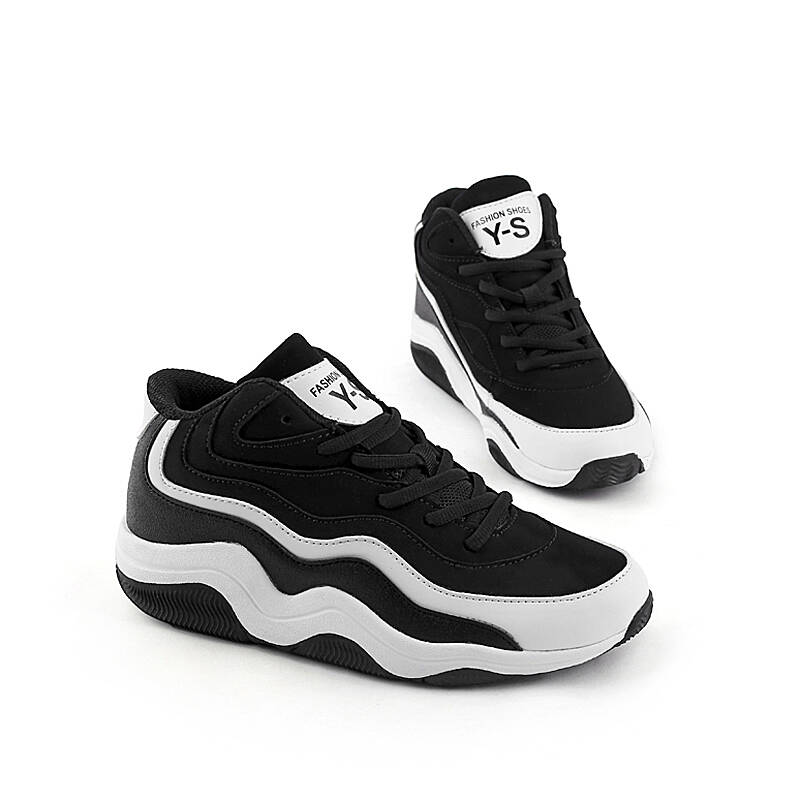 活力狼 秋冬运动鞋女跑步鞋气垫休闲鞋旅游鞋时尚板鞋 黑白 39