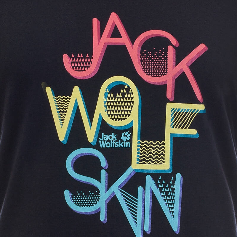 狼爪(jack wolfskin)户外女款字母图形短袖t恤c500069 宝蓝色 m