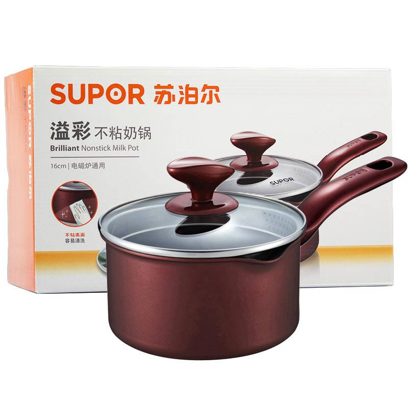 苏泊尔(supor)pt16k1 溢彩不粘奶锅 16cm复底不粘锅小汤锅 电磁炉燃气