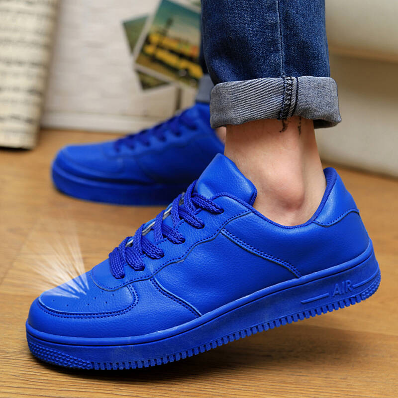 透气鞋隐形增高男士潮流休闲鞋 潮流驾车鞋帆布鞋 蓝色 43