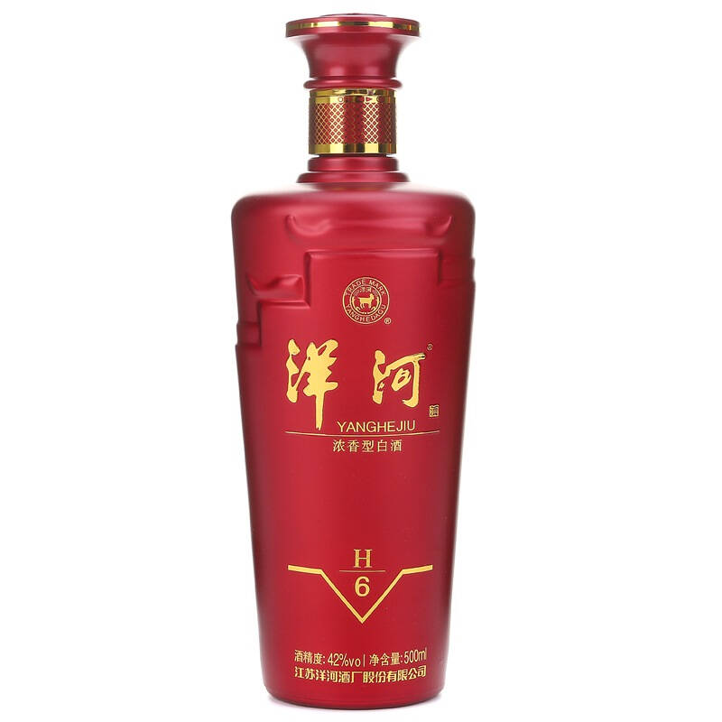 洋河h6 浓香型 42度 500ml*6瓶 整箱装(箱内含3支手提袋)