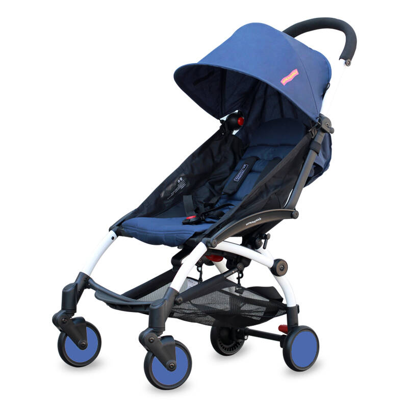 kiddopotamus婴儿推车轻便折叠伞车轻便携可坐躺避震宝宝手推车 藏蓝