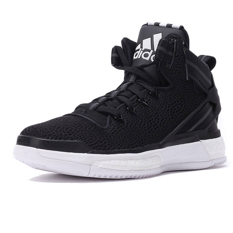阿迪达斯男鞋2016春新罗斯6战靴缓震实战运动鞋篮球鞋f37128 黑色f3