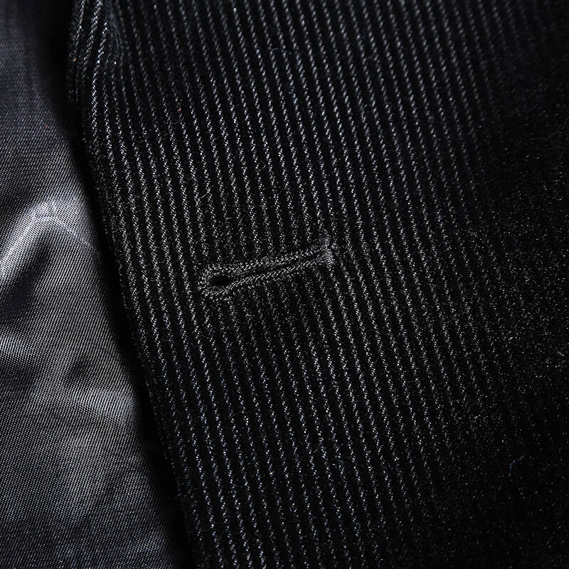 just in cawayi男士时尚休闲灯芯绒西装外套8526134 黑色 m码