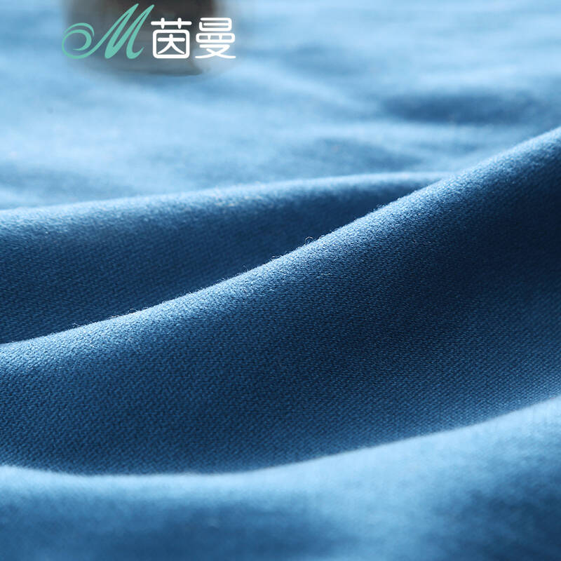 茵曼 简约撞色拼接双插袋休闲西装【8433100200】 苍蓝色 m