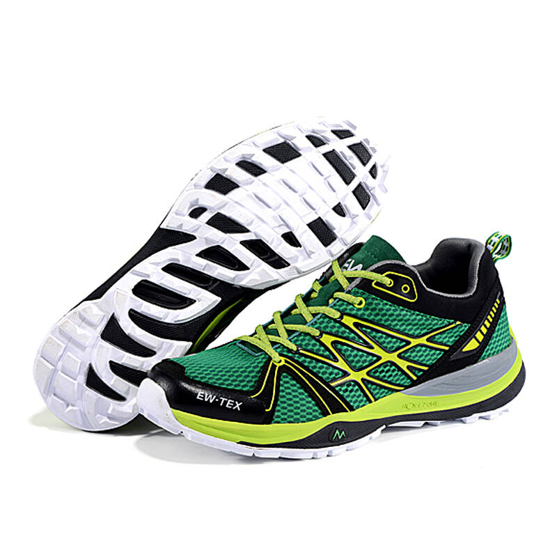 迈途 运动跑鞋 男士轻便透气户外徒步登山鞋越野跑鞋qs7 草绿荧光绿男