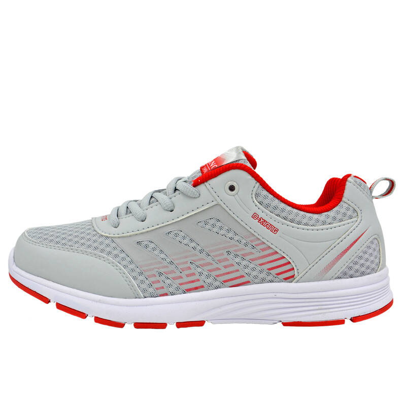 登翔春夏新款运动鞋男网面跑步鞋男轻便慢跑鞋男旅游鞋男 灰红 41