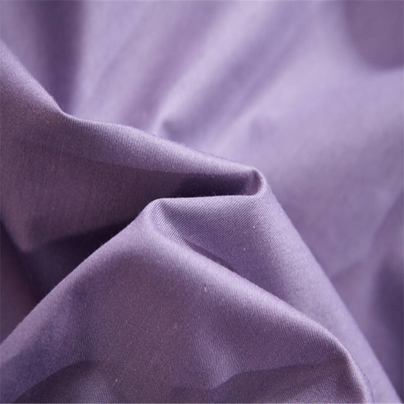 缘居家纺 纯色四件套纯棉全棉三件套高支高密被套床单床上用品 烟熏紫