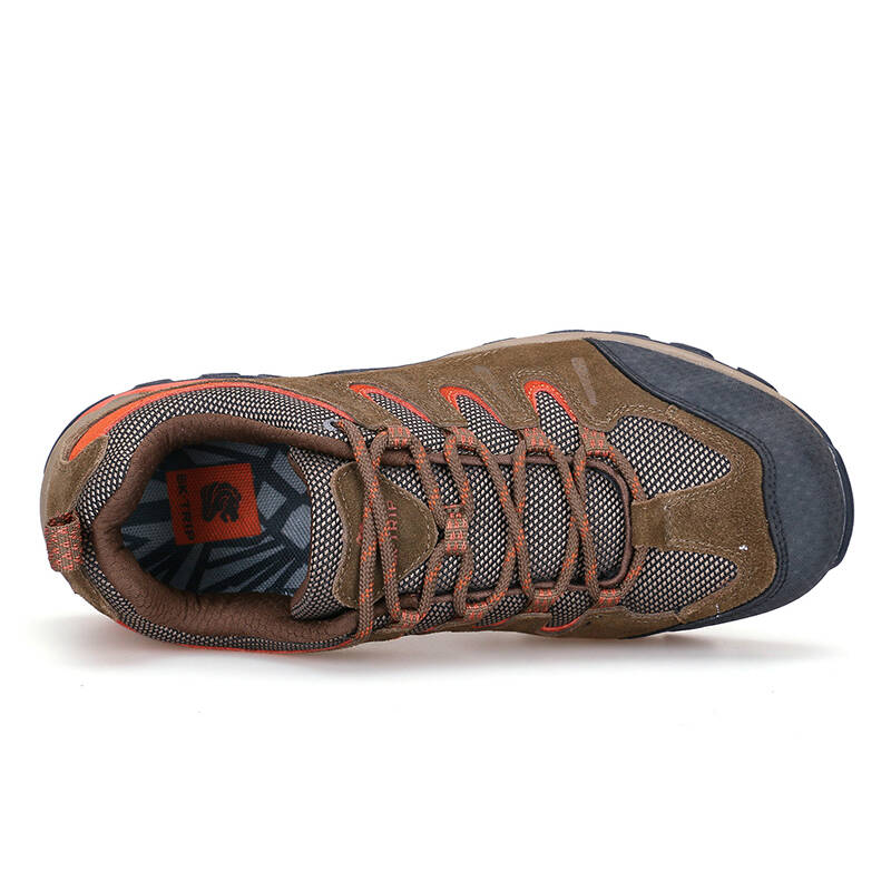 sktrip狮牌秋冬户外登山鞋男耐磨防滑徒步鞋真皮系带休闲男鞋子 卡其