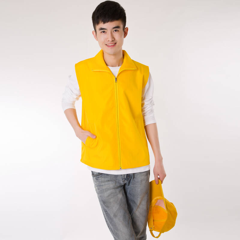 义工背心 超市工作服马甲活动宣传背心 黄色 xxxl