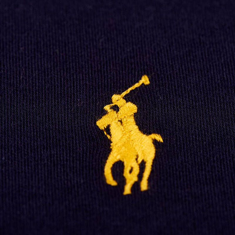 polo ralph lauren/保罗拉夫劳伦男士纯色纯棉小马标长袖polo衫 藏