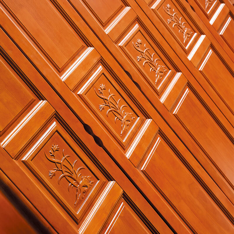 丽巢实木衣柜五门大衣柜卧室衣橱 海棠色 三门