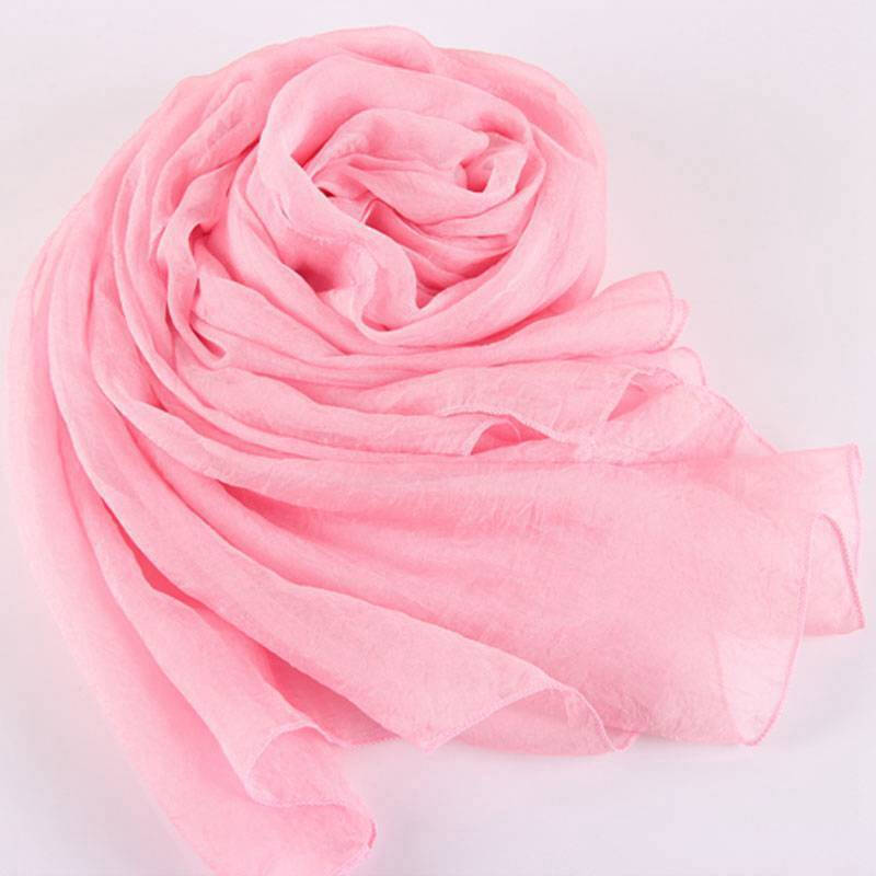 长款春秋冬季雪纺围巾披肩大沙滩巾夏围巾圣诞节情人节礼物围巾 浅粉