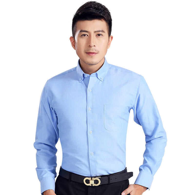 郎君斯盾 长袖衬衫 男士2016春装上新纯色商务免烫牛津纺衬衣 男lj-15