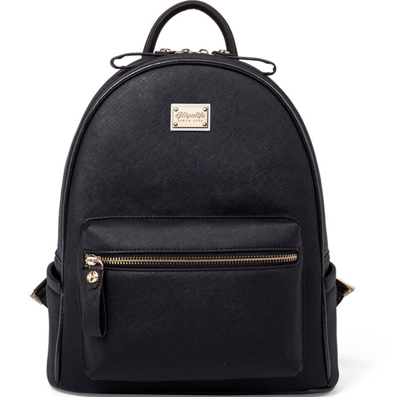 歌莉娅(gliya)潮流简约时尚双肩包 g1501290 黑色