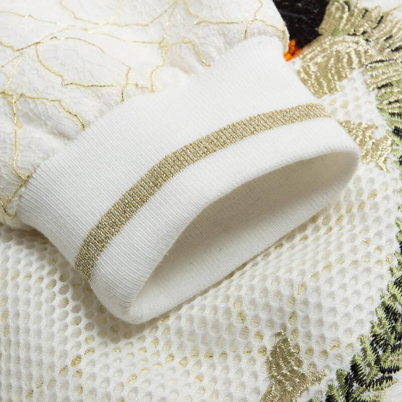 晶巴茵2015秋冬新款时尚圆领打底衫蕾女式卫衣长袖t恤152122 白色 m