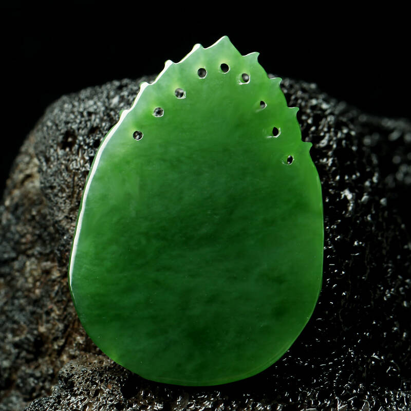 双儿珠宝 和田碧玉佛头玉坠精雕玉石佛吊坠 带证书